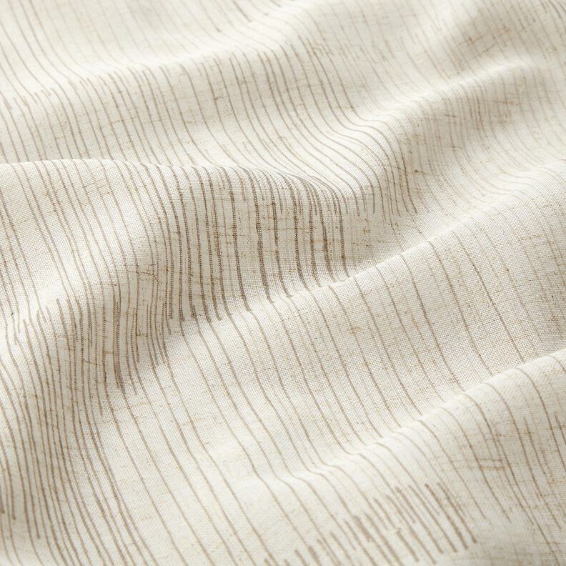 Curtain Fabric Linen Blend Irregular Stripes – dark beige/natural, image number 2