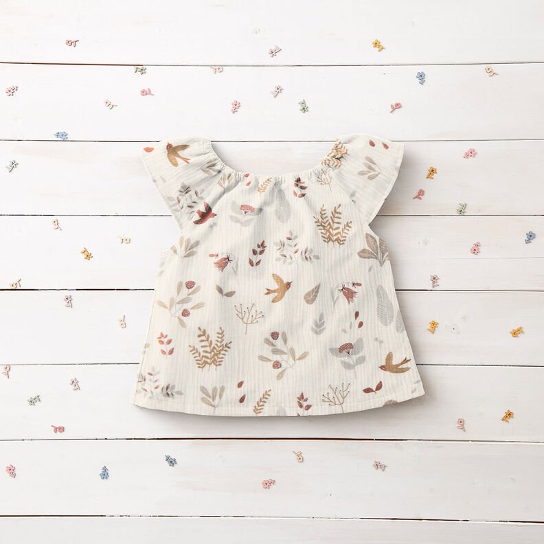 Double Gauze/Muslin Woodland Plants – offwhite,  image number 6