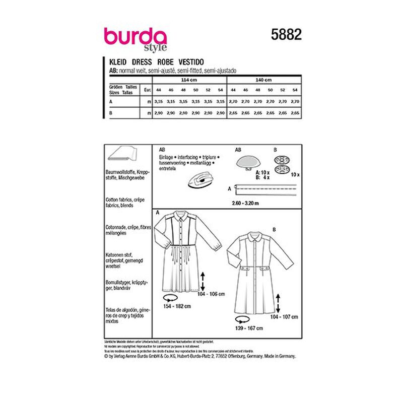 Plus-Size Dress | Burda 5882 | 44-54,  image number 9