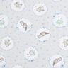 Cotton Poplin Animals in the Flower Circle Digital Print – silver grey/white,  thumbnail number 1