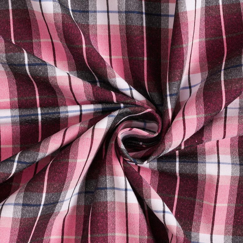 Stretch trouser fabric large check – black/intense pink,  image number 3