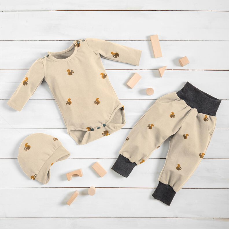 Cotton Jersey squirrel – cashew,  image number 6
