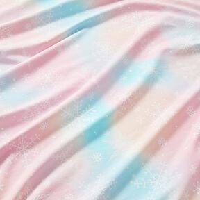 Cotton Jersey Snowflakes watercolor gradient | Glitzerpüppi – ice blue/rosé, 