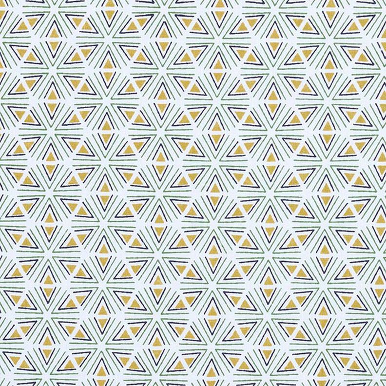 Cotton Cretonne geometric shapes – white/olive,  image number 1