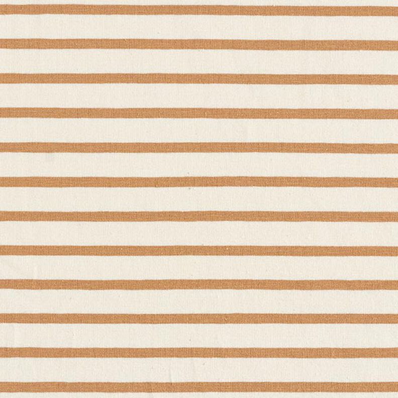Narrow & Wide Stripes Cotton Jersey – cream/cinnamon,  image number 1