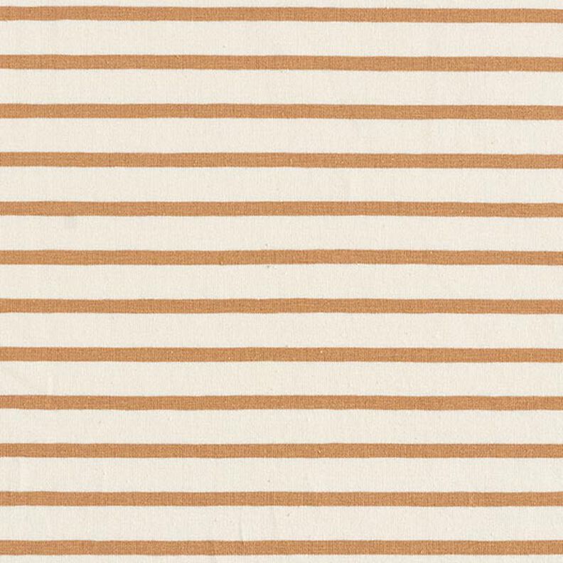 Narrow & Wide Stripes Cotton Jersey – cream/cinnamon,  image number 1