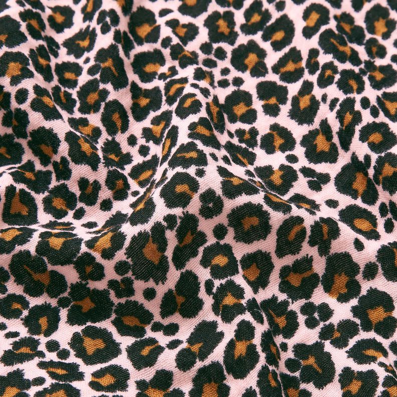 Double Gauze/Muslin Leopard Print – rosé/black,  image number 2