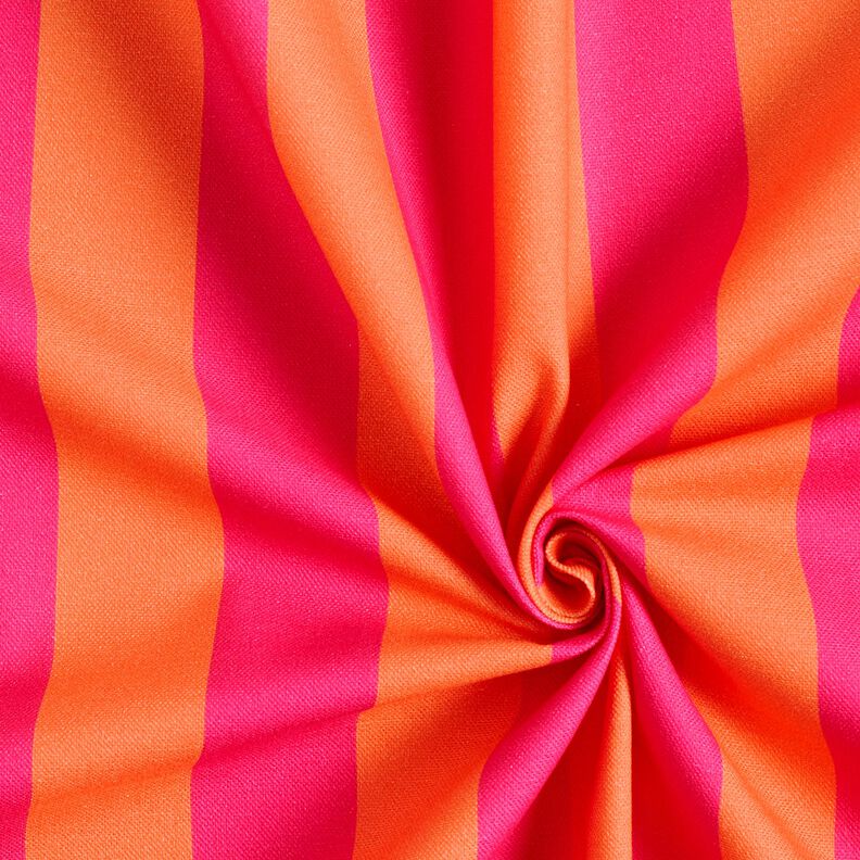 Decor Fabric Half Panama Block Stripes – intense pink/orange,  image number 3