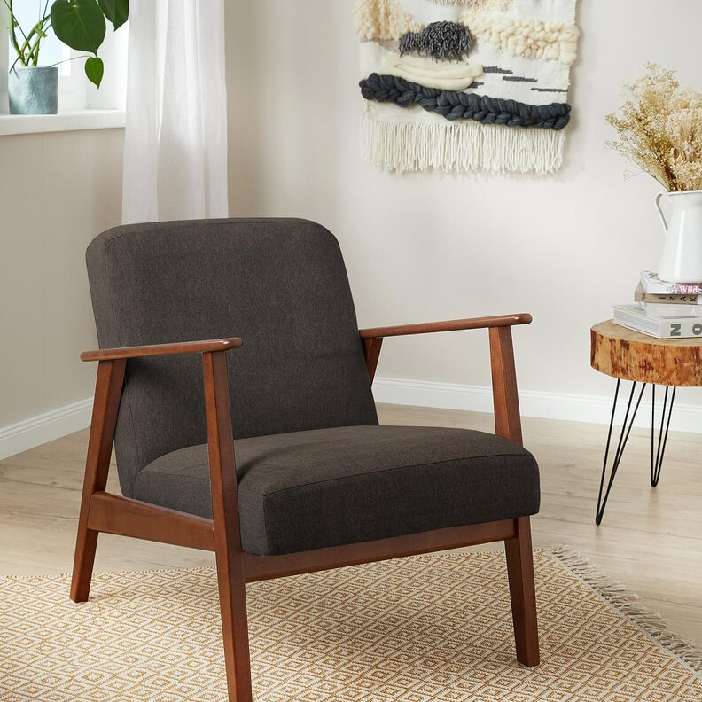Upholstery Fabric Velvet look – black brown, image number 5
