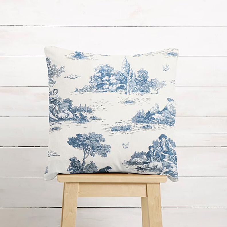 Decor Fabric Half Panama Shepherd – denim blue/offwhite,  image number 8