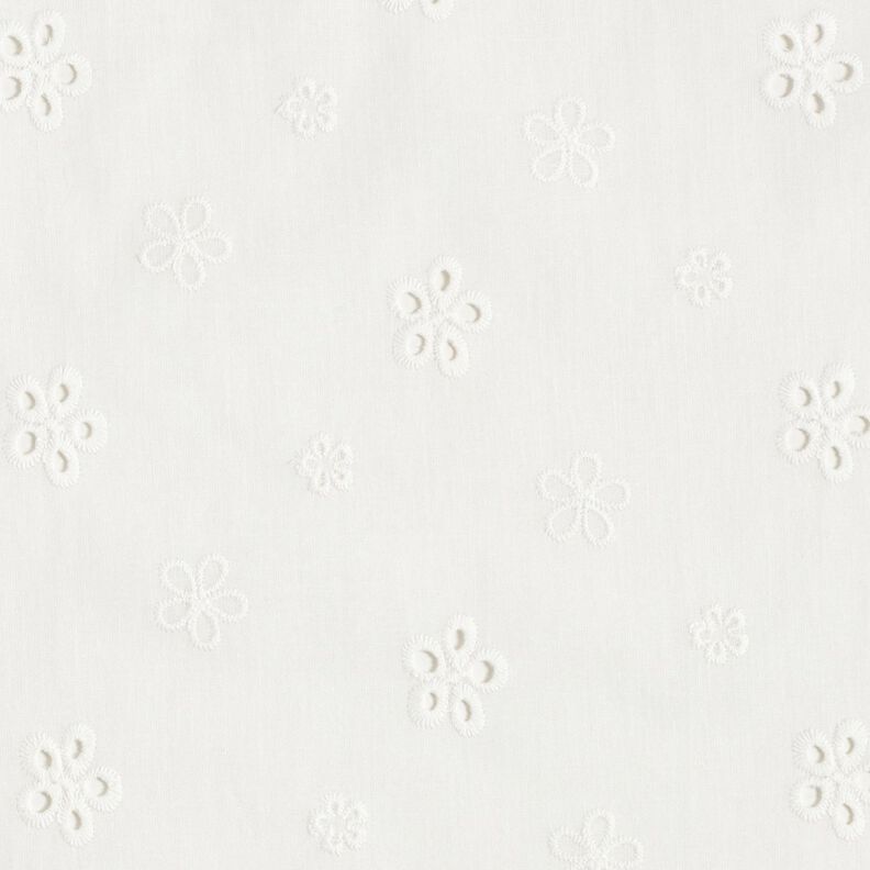 Broderie Anglaise Flowers with scalloped edges – white,  image number 1