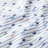 Cotton Poplin Stripes, ships and fish – white/royal blue,  thumbnail number 2
