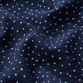 Double Gauze/Muslin Polka Dots – navy blue/white, 