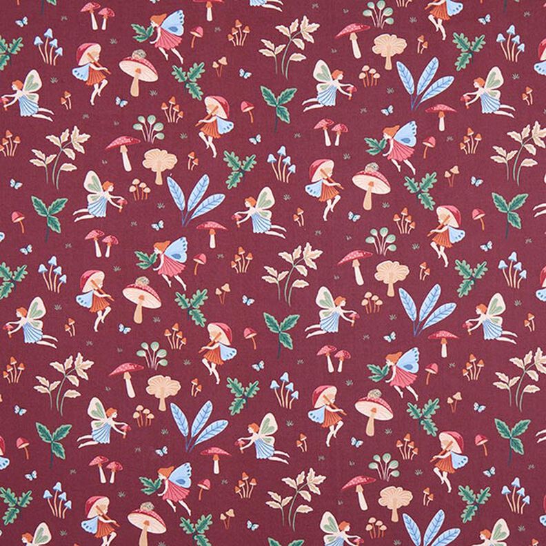 Cotton Poplin Fairy World – burgundy,  image number 1