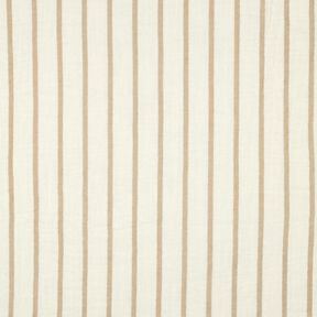 Double Gauze/Muslin yarn-dyed stripes  | Poppy Fabrics – almond/offwhite, 