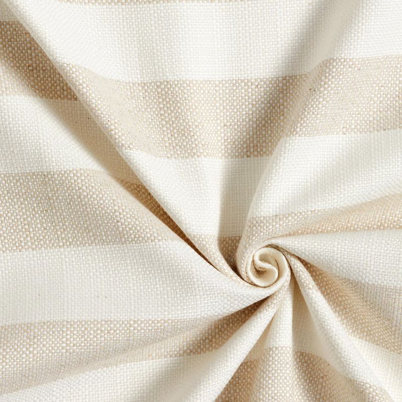 Decor Fabric Panama Block Stripes &ndash; light beige/natural,  image number 3