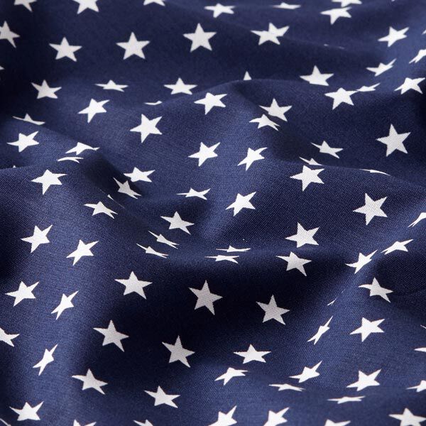 Cotton Poplin Medium Stars – navy blue/white,  image number 2