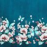 Cotton Jersey butterfly meadow | Glitzerpüppi  – light petrol/rosé,  thumbnail number 1