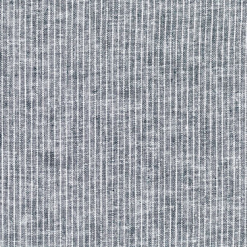 Linen Cotton Blend Narrow Stripes – midnight blue/white,  image number 1