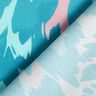 Satin crepe abstract petals – turquoise/cream,  thumbnail number 4
