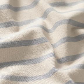 Narrow & Wide Stripes Cotton Jersey – cashew/light blue, 