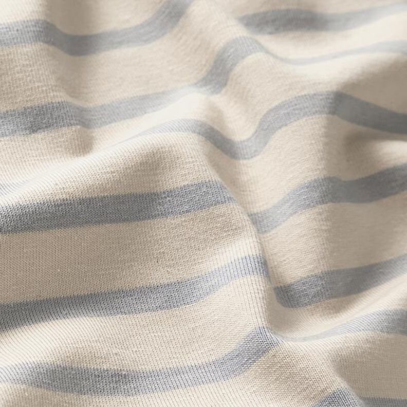 Narrow & Wide Stripes Cotton Jersey – cashew/light blue,  image number 2