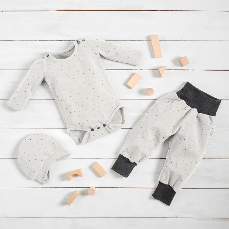 Cotton Jersey colourful dots – offwhite,  image number 6