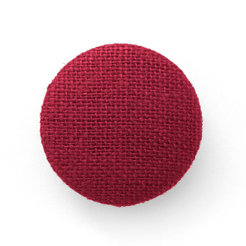 Covered button, Linen Medium – burgundy,  image number 1
