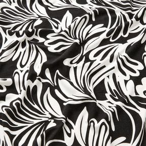 Viscose Jersey abstract flowers – black/ivory, 