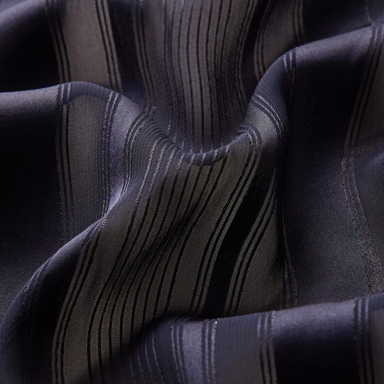 Chiffon Satin stripes with Glitter – navy blue,  image number 2