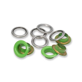 Eyelets with washers [20 pieces | Ø 11 mm] | Prym – light green/metallic silver, 