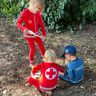 French terry Panel Emergency doctor outfit | Stoff&Liebe – red/silver grey,  thumbnail number 7