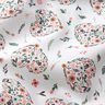 Cotton fabric Percale Flowers in hearts – white/pink,  thumbnail number 2