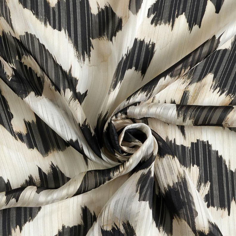 Polka dots and devoré stripes chiffon – white/black,  image number 3