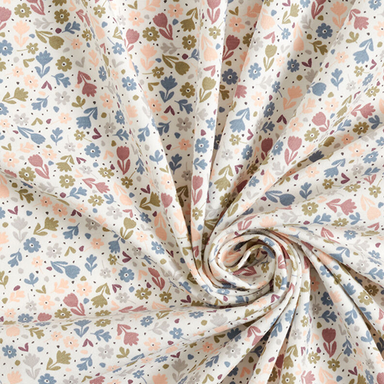 Cotton Jersey cute flowers – offwhite, image number 3