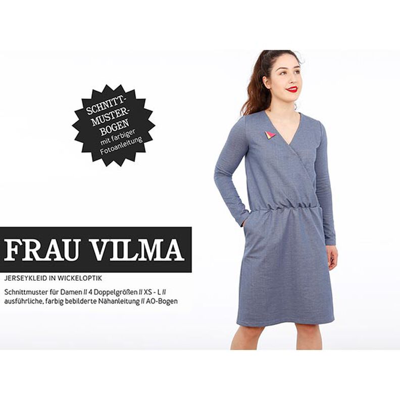FRAU VILMA Wrap-Look Jersey Dress | Studio Schnittreif | XS-XXL,  image number 1