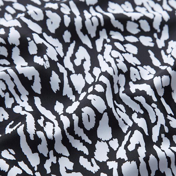 Leopard print swimsuit fabric – white/black,  image number 2