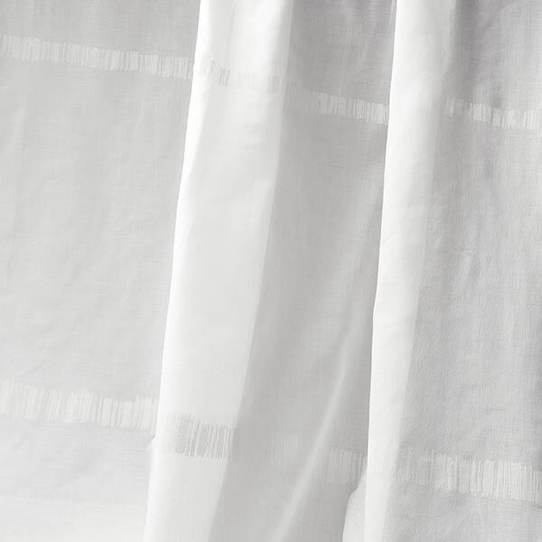 Curtain Fabric Voile delicate stripes 295 cm – white/ivory,  image number 1