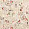 Decor Fabric Half Panama romantic collage – natural/pale berry,  thumbnail number 1