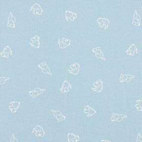 Waffle Jersey Baby Elephants – silver blue, 