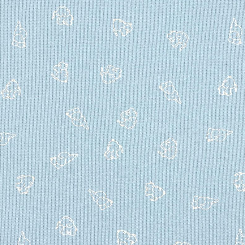 Waffle Jersey Baby Elephants – silver blue, image number 1