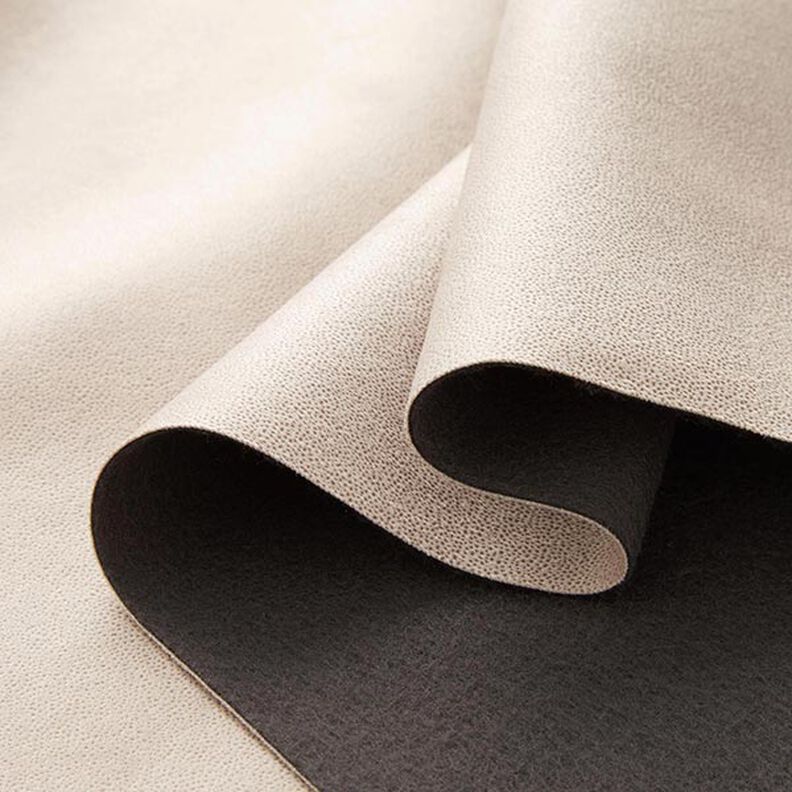 Upholstery Fabric Leather-Look Ultra-Microfibre – beige,  image number 3