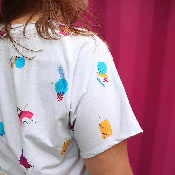 Abstract Shapes Cotton Jersey | DIY Eule – white,  image number 7