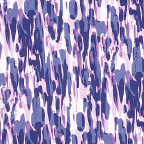 Viscose Jersey Brushstrokes – white/blue lilac, 