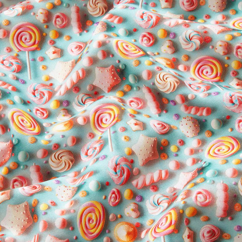 Cotton Poplin Sweets Digital Print – eucalyptus,  image number 2