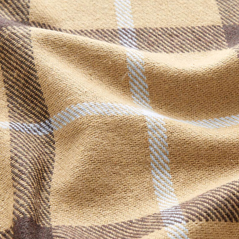 Large Check Cotton Blend Coating Fabric – beige, image number 2