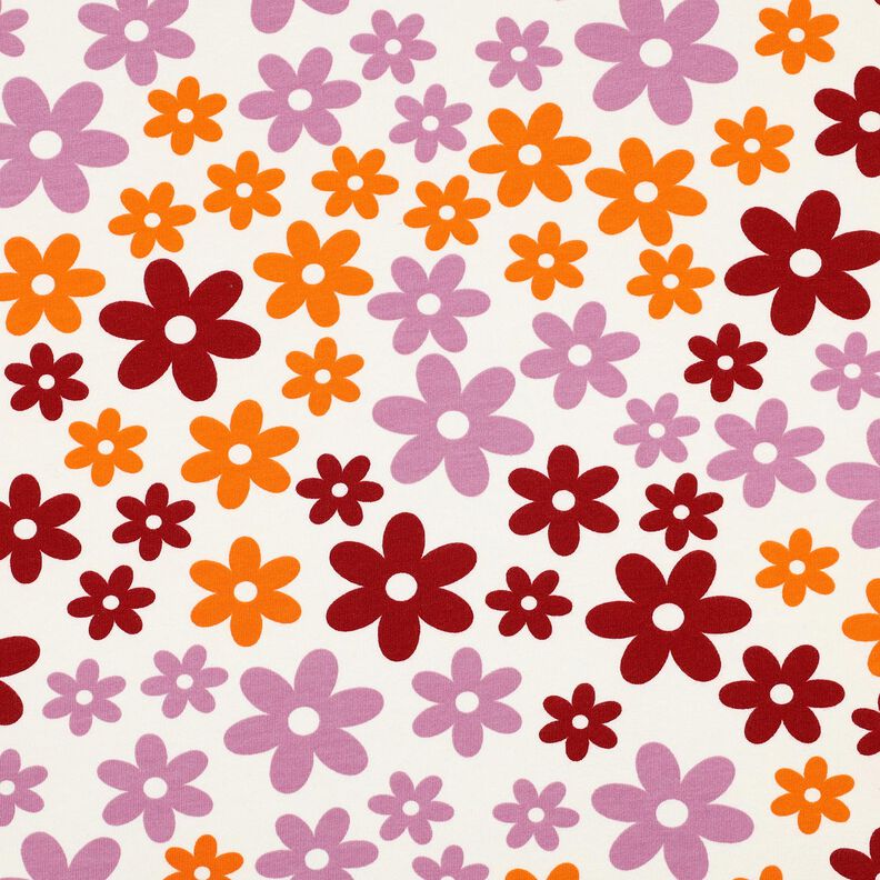 Comfy Sweatshirt colourful flowers | Poppy Fabrics – offwhite, image number 1