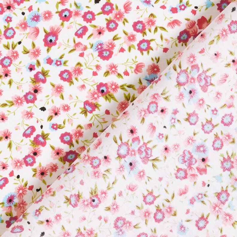 Millefleur cotton poplin – white/pink,  image number 4