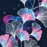 Cotton Jersey gingko | Glitzerpüppi – midnight blue/purple,  thumbnail number 6