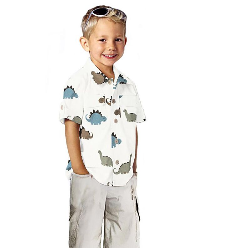 Cotton Jersey happy dinosaurs &ndash; white/green,  image number 5